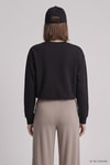 Kadın Üst Giyim-Kadın Sweatshirt-Yarasa Kollu Beli Lastikli  Crop Sweatshirt 979 Siyah-rulem