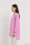 Kadın Üst Giyim-Kadın Tunik-Cep Detaylı Düğmeli Tunik 8700 Pembe-rulem