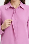 Kadın Üst Giyim-Kadın Tunik-Gizli Düğmeli Tunik 8698 Pembe-rulem