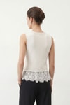 Kadın Yelek-Düğmeli Dantelli Yelek 006 Krem -rulem
