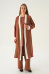 Kahve 3'lü Kimono Takım 4018A