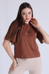 Kahve Amour Baskı Tişört 23458