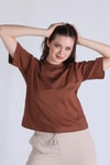 Kahve Amour Baskı Tişört 23458