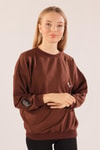 Kahve Arkası Kaplan Baskı Sweat 8632