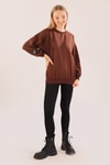 Kahve Arkası Kaplan Baskı Sweat 8632