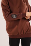 Kahve Arkası Kaplan Baskı Sweat 8632