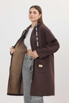 Kahve Astarsız Kaşe Hırka 3049A
