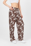 Kahve Bel Lastikli Desenli Pantolon 4725A