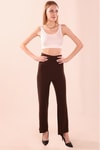 Kahve Bel Lastikli Pantolon 6855A