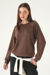 Kahve Bisiklet Yaka Sweat 8277A