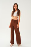 Kahve Bol Paça Pantolon 4284A