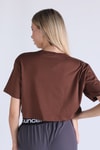 Kahve Caramel Baskı Crop Tişört 5164