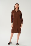 Kahve Cep Detay Uzun Tunik 6773-1