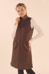 Kahve Cep Zincir Detay Yelek 9525