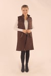 Kahve Cep Zincir Detay Yelek 9525