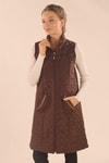 Kahve Cep Zincir Detay Yelek 9525