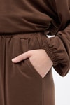 Kahve Cepli Kapüşonlu Tunik Pantolon Takımı 8105A