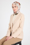 Kahve Çiçek Desenli Eşarp 5693