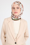 Kahve Çiçek Desenli Eşarp 5693
