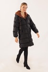 Kahve Çift Renkli Oversize Mont 0021-1