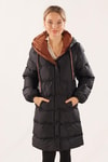 Kahve Çift Renkli Oversize Mont 0021-1