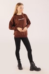 Kahve Dark Angel Baskılı Sweat 8633