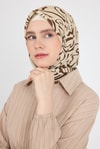Kahve Desenli Eşarp 5694