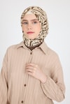 Kahve Desenli Eşarp 5694