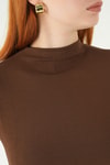 Kahve Dik Yaka Kısa Kol Body 8174A