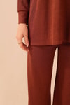 Kahve Fermuarlı Tunik Pantolon Takım 5471