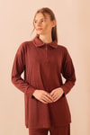 Kahve Fermuarlı Tunik Pantolon Takım 5471