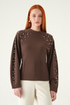 Kahve İnci Detay Kazak 3129A