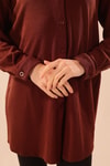 Kahve İnci Kolyeli Tunik 5462
