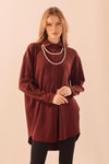 Kahve İnci Kolyeli Tunik 5462