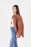 Kahve Kapitone Oversize Ceket 1017