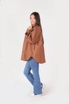 Kahve Kapitone Oversize Ceket 1017