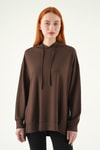 Kahve Kapüşonlu Tunik 8309A