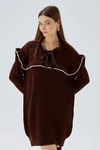 Kahve Kurdele Detay Kazak 3296