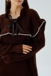 Kahve Kurdele Detay Kazak 3296