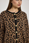 Kahve Leopar Desen Hırka 6727