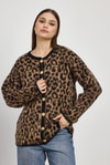 Kahve Leopar Desen Hırka 6727