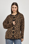 Kahve Leopar Desen Hırka 6727