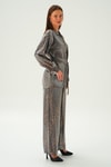 Kahve Leopar Desen Pantolon Takım 3001