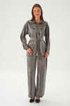 Kahve Leopar Desen Pantolon Takım 3001