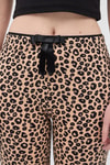 Kahve Leopar Desenli Kadın Pijama Altı 4532