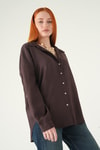 Kahve Oversize Gömlek 2893