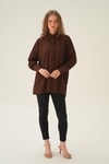 Kahve Oversize Gömlek 6931A