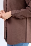 Kahve Oversize Klasik Gömlek 4305A