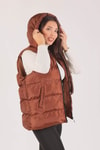 Kahve Oversize Yelek 0015-1