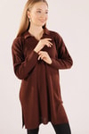 Kahve Polo Yaka Fitilli Kazak 23214